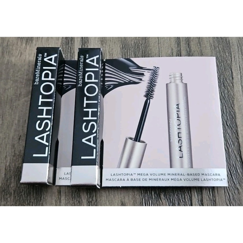 2 BareMinerals Lashtopia Mega Volume Mineral-Based Mascara 0.1 oz.Ultimate Black